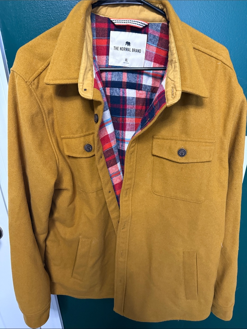The Normal Brand Men's Mustard Yellow Wool-Blend Shirt Jacket
